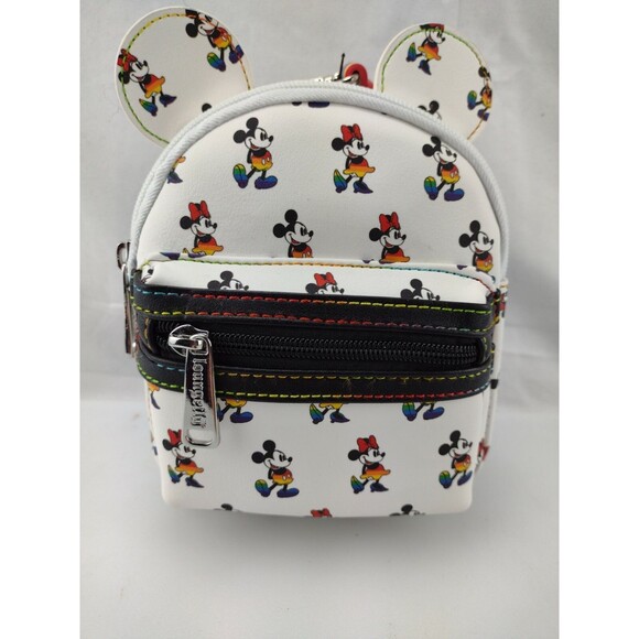 New Disney Parks Exclusive Loungefly Mickey and Minnie wristlet  rainbow - Picture 2 of 10